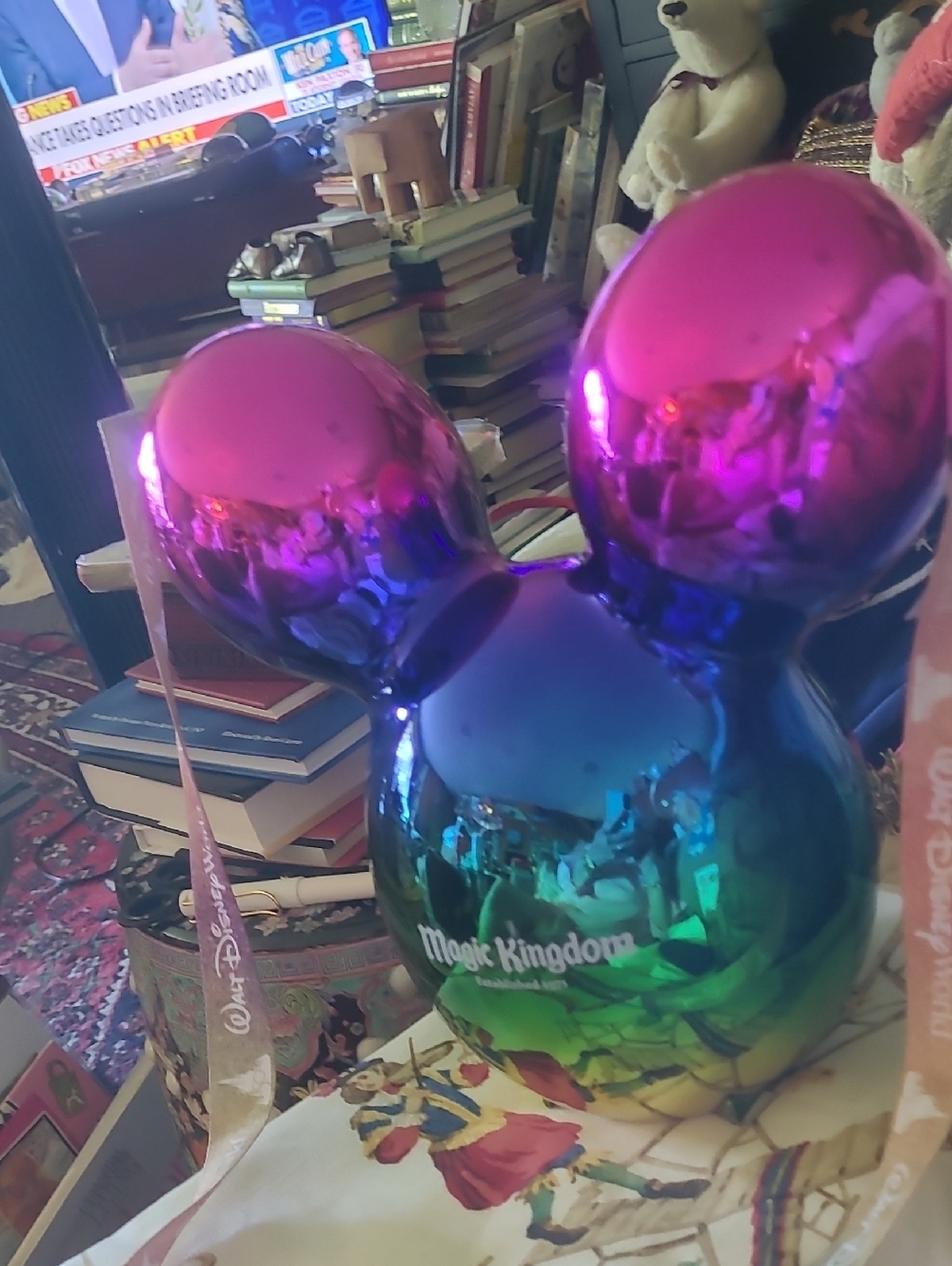 Disney Iridescent Pink Blue Green Magic Kingdom Mickey Figurine